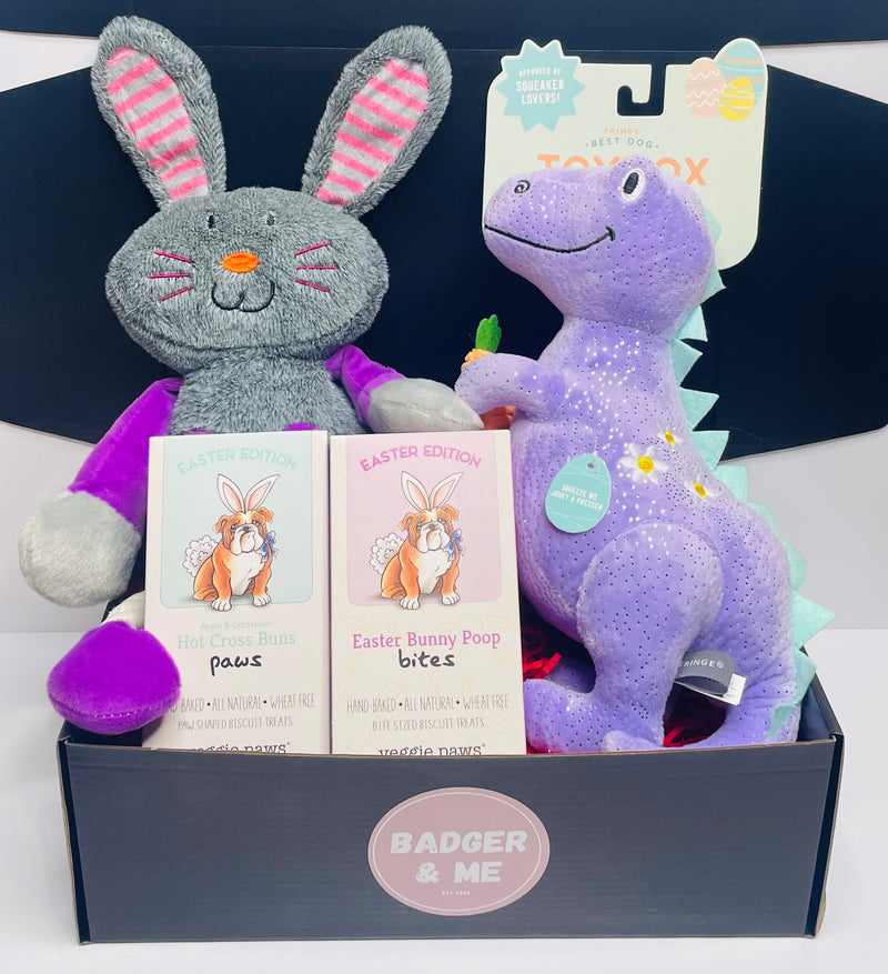 Purple Hearts Easter Dog Gift Box