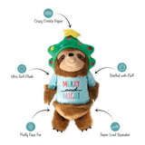 Fringe Studio Sloth Turn On The Fun Plush Squeaker Christmas Dog Toy