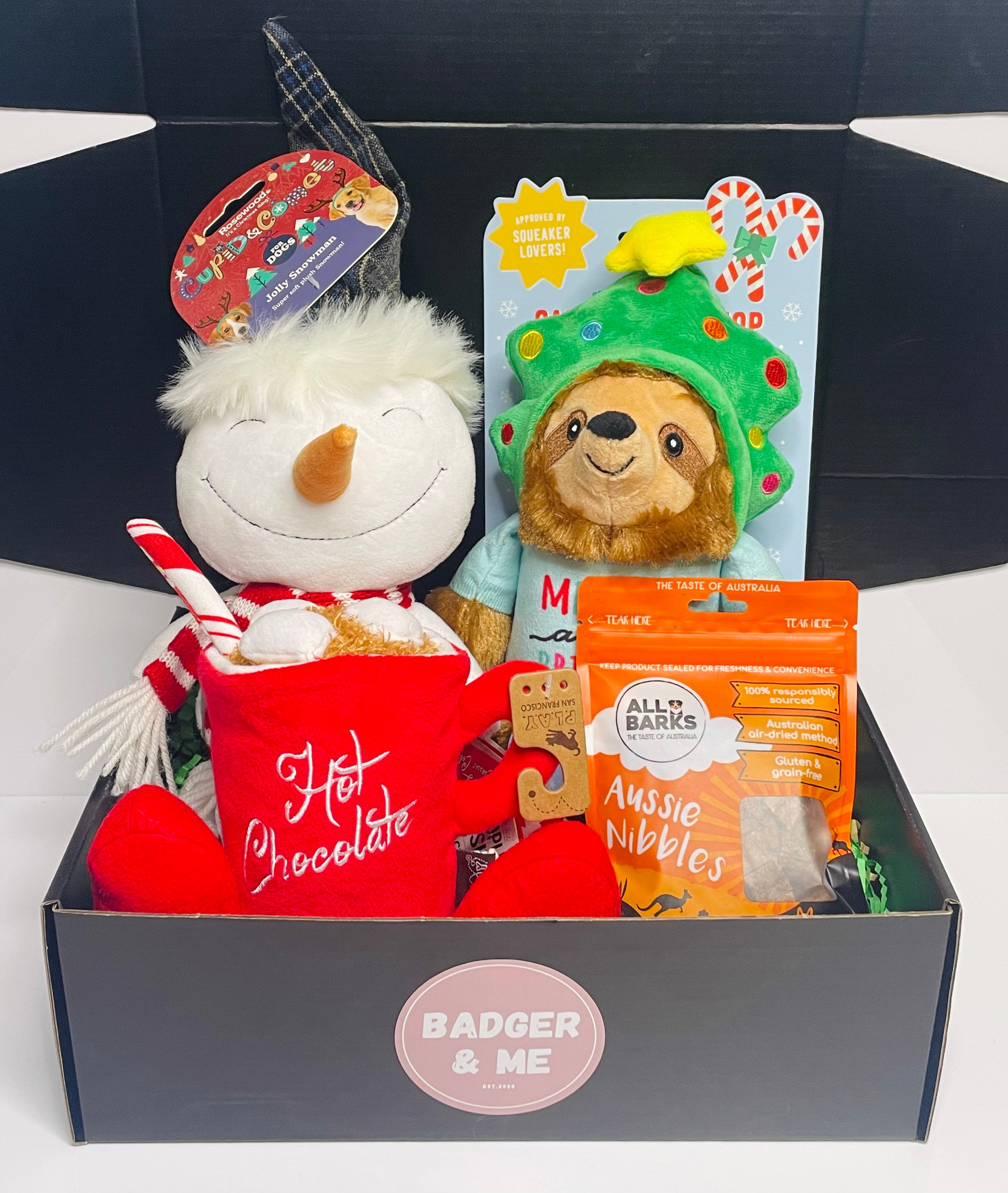Let it Snow Dog Christmas Gift Box Badger and Me