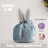 Badger & Me Bunny-Tastic Egg Hunt Velvet Basket Pouch