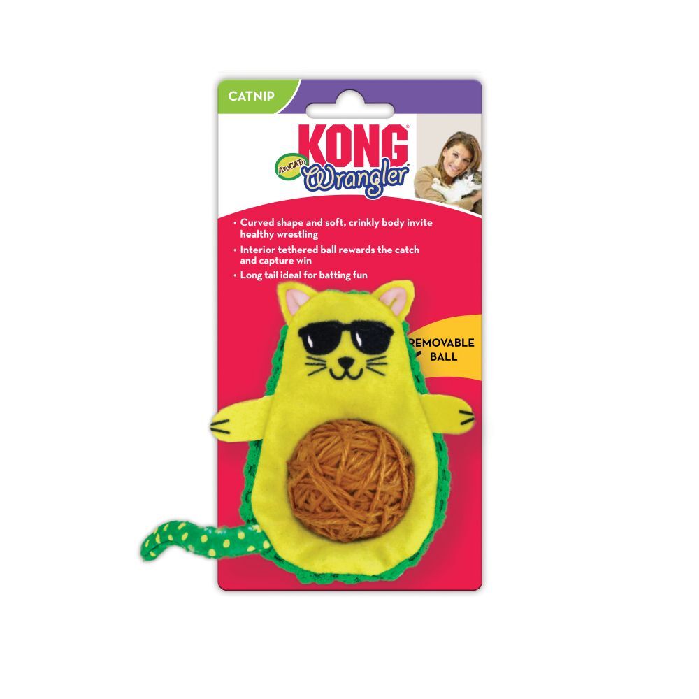 KONG Wrangler AvoCATo Crinkle Textured Catnip Cat Toy