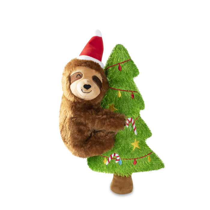 Fringe Studio Christmas “Merry Sloth-Mas” Plush Squeaker Dog Toy