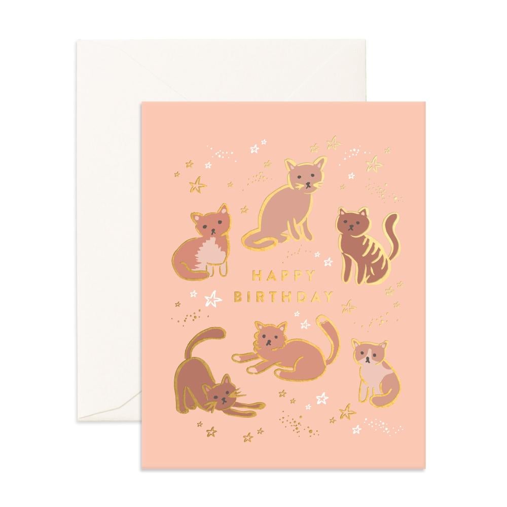 Fox & Fallow Happy Birthday Cat Greeting Card
