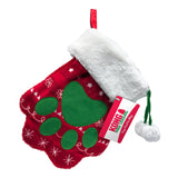 KONG Holiday Red & Green Paw Christmas Stocking