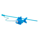 ROGZ Teaser Plush Blue Fish Wand Cat Toy