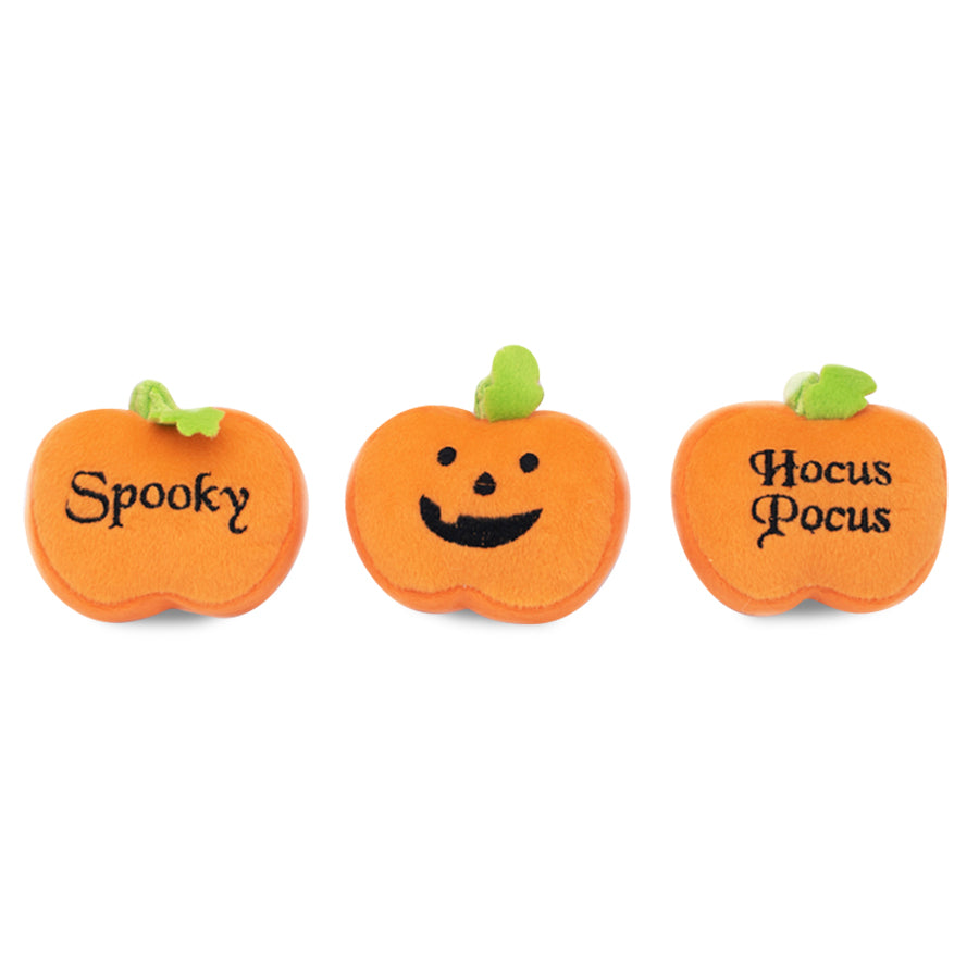 Zippy Paws Plush Squeaker Dog Toy - Halloween Miniz 3- Pack - Pumpkins