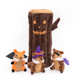 Zippy Paws Halloween Burrow Dog Toy - Haunted Log + 3 Squeaker Toys